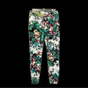Nicki Minaj Women’s Floral Print Mid Rise Skinny Leg Stretch Pants Size 9/10